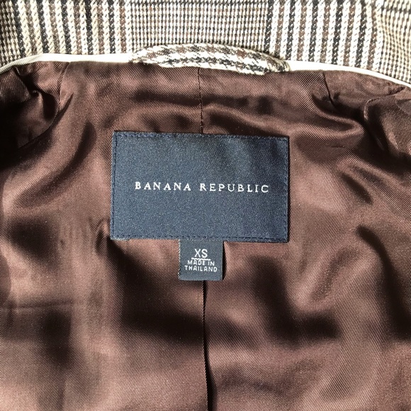 HP🎉 NWOT Banana Republic Brown Plaid Jacket - Picture 4 of 7